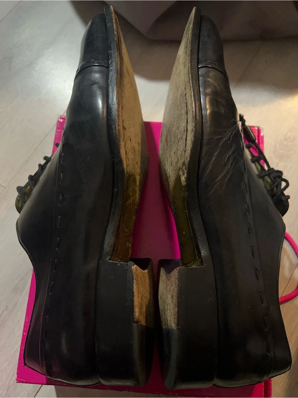Mezlan Brizio Black Leather Cap Toe Oxfords- Size 13 M filigree Crest